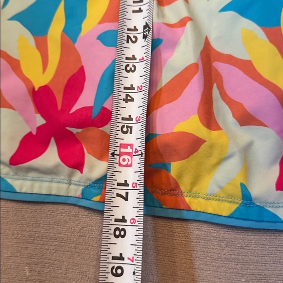 Lands' End Womens Swim Skirt Swim Bottoms Skort Turquoise Multi Floral Size 18 - Picture 8 of 10